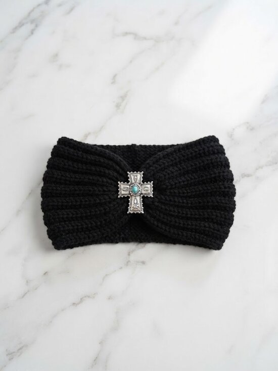 Elizabeth Besich Accessories - Ladies Cross Knitted Winter Headband